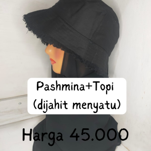 Pasmina Topi Viral/Hijab Pashmina Buket Rawis/ Bucket Rawis Pashmina Terbaru