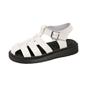 [Free Shipping] Baotou Sandals New Summer Styles Thick-Soled Retro Woven Roman Sandals For Women Flat Plus-Size Beach Shoes