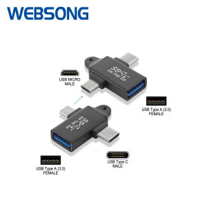 Connector USB Type C + Micro Male to USB Type C Female OTG WEBSONG