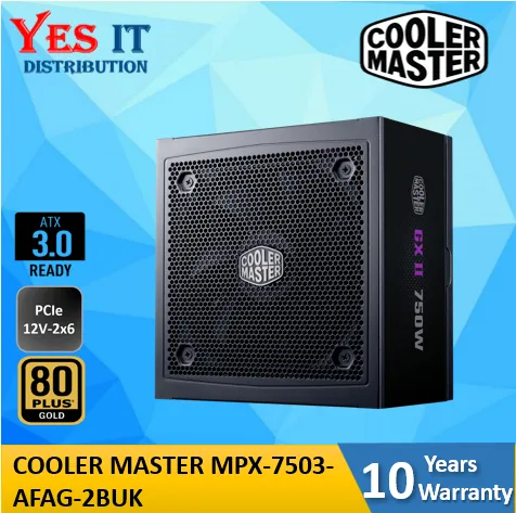 COOLER MASTER GX II Gold 750W / 850W Full Modular ATX 3 Power Supply CM - MPX-7503-AFAG-2BUK /CM-MPX-8503-AFAG-2BUK (MWE Gold 750 - V2 Full Modular MPE-7501-AFAAG)