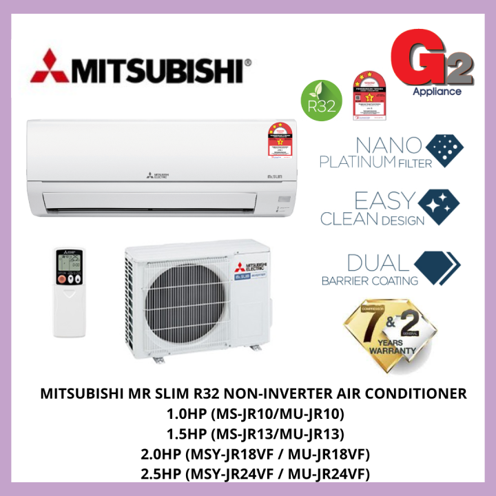 MITSUBISHI MR SLIM R32 NON-INVERTER AIR CONDITIONER 1.0HP[MSY-JR10VF]/1 ...
