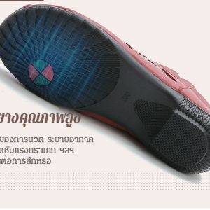 รองเท้าแตะหนังนุ่มสไตล์ชาวชนชาติพื้นบ้านสีม่วง
