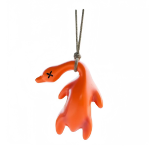 Unique Cute White Duck Rearview Mirror Hanging Ornament Pendant Suitable for Vehicle Interior Or Office Desk Decoration