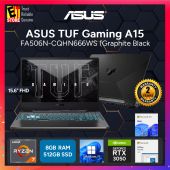 ASUS TUF Gaming A15  (RYZEN 7 8845HS/16GB/512GB SSD/RTX3050 4GB/15.6" IPS FHD 144HZ/ RGB KEYBOARD/ OFFICE HOME 2024/ W11/BAG/2Y) Gaming Laptop FA506N- CGHN777WS