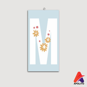 HIASAN DINDING NAMA ABJAD BIRU ALFABET SCRABEL (10x20) CANTIK LUCU PAJANGAN KAYU POSTER KAYU HIASAN DINDING KAMAR