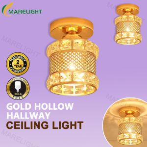 【Free Bulb】Crystal Gold Ceiling Light For Living Dining Room Ceiling Lamp Table Corridor Light