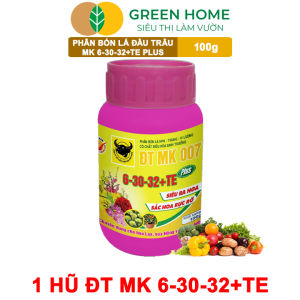 Phân Bón Lá Đầu Trâu 6-30-32+TE GreenHome Hũ 100gr MK 007 Siêu Ra Hoa Màu Rực Rỡ Chuyên Hoa Lan Hồng
