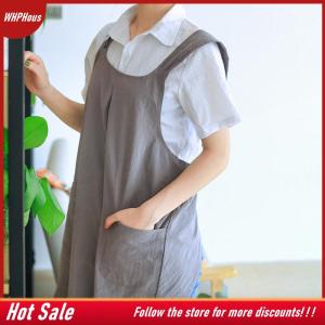 【COD】🔥🔥🔥 Cross Back Aprons For Women Smock Apron With Pockets Cute Gardening Dress Crossed Aprons For Women With Pockets Aprons