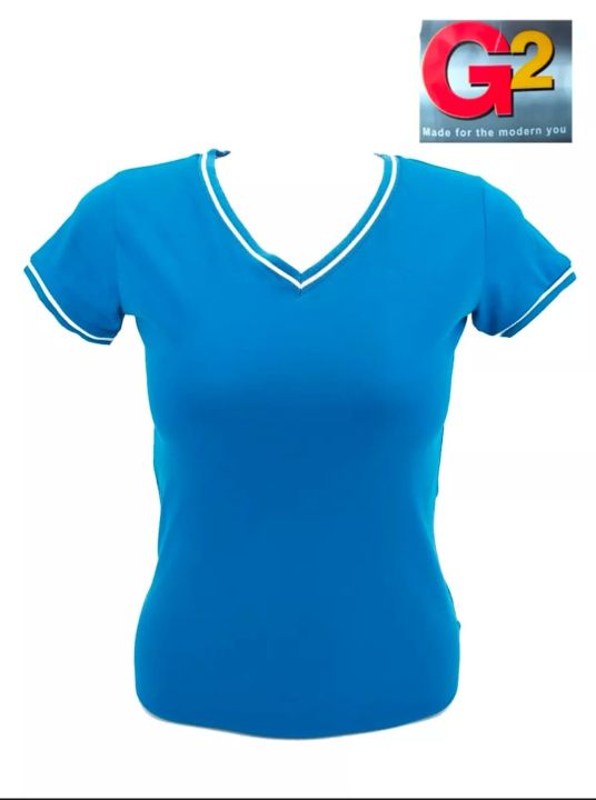G2 Ladies 100% Cotton Vneck Fashionable Tees t shirt tshirt shirts