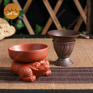 Bộ lọc trà gốm tử sa hình thiềm thừ phụ kiện trang trí bàn trà Linh Tâm
