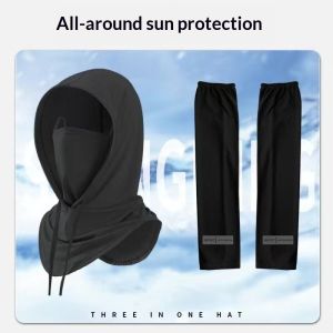 JJT UV Protection Face Mask with Neck Cover Hoodie for Outdoor Cycling and Sun Shielding