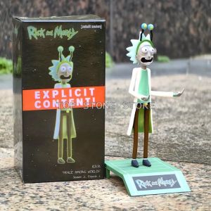 16cm Anime Rick Action Figure Peace Among Worlds Middle Finger Figurine Collection Room Decoration Model Toys