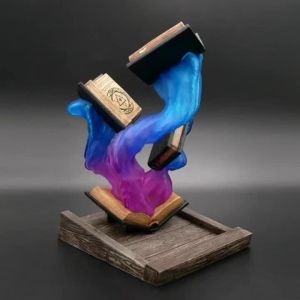 FFBH Retro Magic Book Design Ornaments Luxury Resinous Figurines Decoration Crafts Magic Style Gradient Color Art Room Furniture 4Y1Z7
