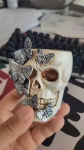 xpkQ Halloween skull decorations ghost parties butterfly skull ornaments pen holders resin crafts Q8H3K