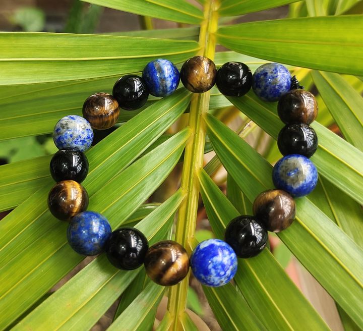 Genuine Gemstones Tiger Eye Bracelet Blue Color Energy Bead Bracelet Fits  all Me | eBay