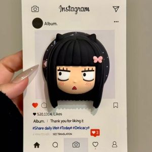 Separate Magnetic Bracket Cute Three-Dimensional Jii Kawaii Avatar Magnetic Bracket Suitable for MagSafe Mobile Phone Strong Adsorption Desktop Lazy Phone Bracket Desktop Support case