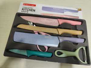 Pisau Dapur Set 6 in 1Kitchen Knife Set Stainless Steel PREMIUM Serbaguna KNJ150