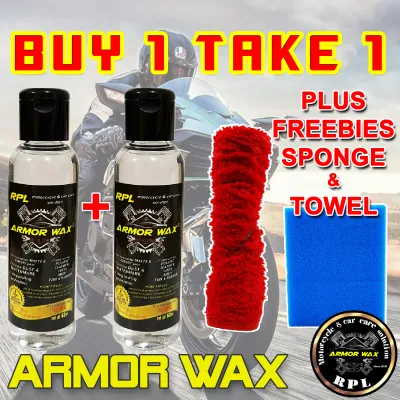 Buy 1 take 1 armor wax coat for matte and glossy free sponge and microfiber towel 60ml