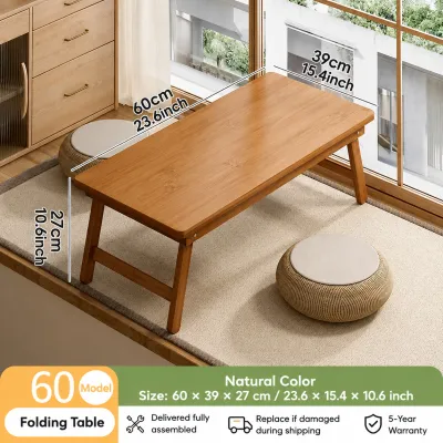 Free Assembly Folding Computer Desk 60/80CM Bed Table Adjustable Height Folding Table
