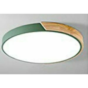 {SG SELLER } Macaron Morden wood Nordic  Grain Thin Flush Mount 18W/24W/30W Home kids Bedroom Round Living Room Led Ceiling Lights
