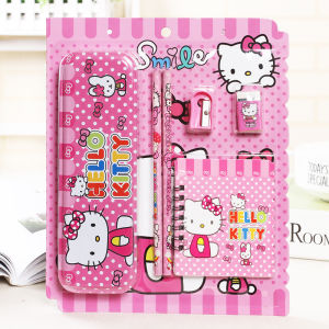 Paket Alat Tulis 6in1 / Tempat Pensil Penghapus Rautan Buku Notes Dan Pensil Anak Lengkap -HOMIA