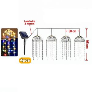 GORGE Nhiều màu sắc Đèn Sứa Năng Lượng Trời 2/4 Sứa Chống thấm nước Dây đèn trang trí Sáng tạo Đèn LED Đèn trang trí hình dây đèn Trang trí sân vườn