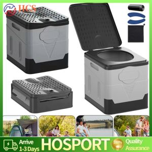 Easy-Clean Portable Camping Toilet Bucket - Ideal Outdoor Trash Can and Stool for Long Adventures