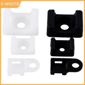 【E-WOITD】 100PCS Plastic Wire Cable Zip Tie Screw Fixing Mount Base Holder