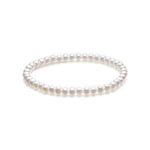 ZHOU LIU FU 周六福 Freshwater Pearls Bracelets AAA+ Oval White Pearl Stretch Bracelet for Women Girls 17cm X1910243/X1910248
