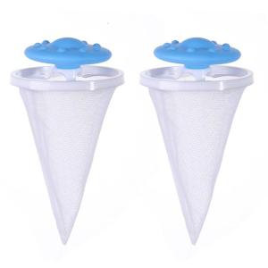 2pcs Reusable Floating Mesh Laundry Hair Catcher Hair Filtering Mesh Bag For Washing Machine Pet Hair And Lint Remover