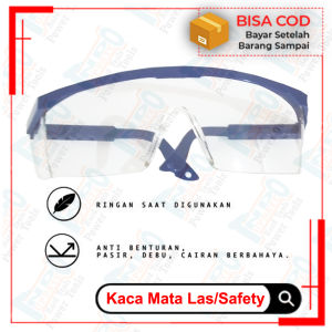 Kacamata Clear Bening Kaca Mata Gerinda Kerja Safety Glasses Gurinda Pelindung Debu / Proyek