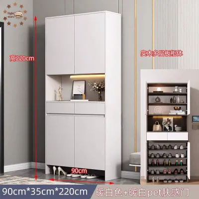 Shoe Cabinet Heightened To The Top Wall Porch Cabinet Living Room Entrance Door Customizable Solid Wood Shoe Cabinet