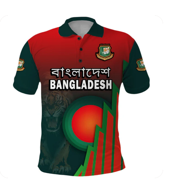 Custom Bangla Cricket Polo Shirt Tigers And Bangladesh Flag Lt9t