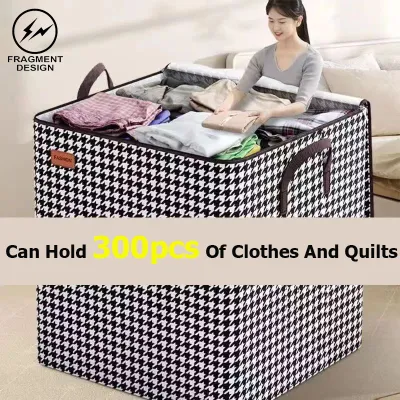 F&D 180L Large lothes Organizer Box Foldable Storage Bag with Lids Bedroom Clothes Quilt Lalagyan ng Damit Big Portable with Cover