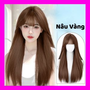 [TẶNG LƯỚI] Tóc giả nữ nguyên đầu thẳng tự nhiên cao cấp CÓ DA ĐẦU - TG87