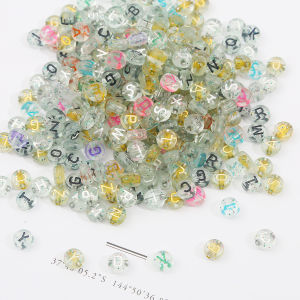 Wholesale 100pcs 4x7mm Transparent Acrylic Beads Loose Spacer Letter Beads for Handmade DIY Bracelet Accessories