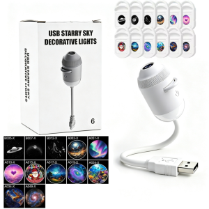 HLINKEY USB Car Roof Star Projector Ambient Lighting 360° Adjustable Galaxy Atmosphere Lamp Touch Control Night Light Car Accessories