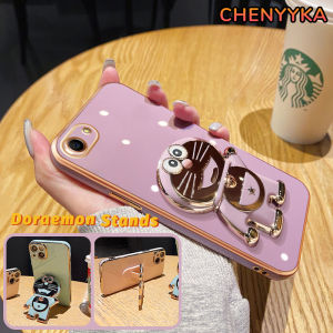 CHENYYKA Casing Ponsel untuk OPPO A37 A37F A83 A71 A71K A39 A57 A57T A53 A53s A33 A32 A11s Case sarung Phone Stands HP desain baru pola Doraemon lucu kartun Cases pola lapisan tipis melindungi Kesing tahan Casing guncangan Softcase