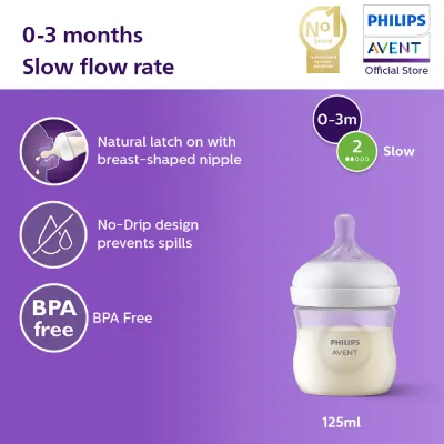 [New] Philips Avent Natural Response Baby Bottle 0m+ (4oz/125ml) SCY900/01