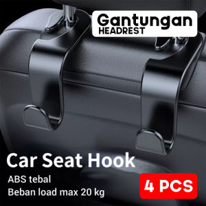 Songjisong 4 PCS Gantungan Jok Mobil Seat Organizer Storage Single Hook Gantungan Barang Kursi Mobil - Gantungan Jok Mobil Headrest Seat Hanger Tas Hook Hanger