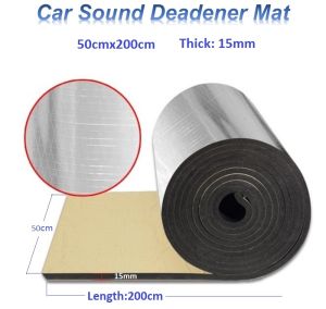 50x200cm Vehicle Sound Deadener Mat Noise Bonnet Insulation Deadening for Hood Engine Sticker for Car Auto SUV Truck RV 5mm/10mm/15mm Thickness