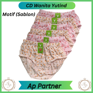 3 Pcs Celana Dalam Wanita Dewasa Bahan Katun Motif Jumbo Merk Yutind | CD Perempuan Adem Nyaman