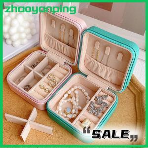 zhaoyanping กล่องใส่เครื่องประดับขนาดเล็กกล่องใส่เครื่องประดับแบบมีซิปสำหรับเดินทางกล่องใส่ต่างหูสร้อยคอแหวนแบบพกพา