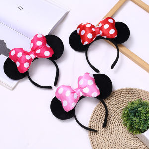 JoyToys Kids Girls Hair Accessories Minnie Mouse Ribbon Headband With LED Light For Girls Mainan Perempuan Minnie Mouse Ikat Kepala Murah Mainan Budak Perempuan