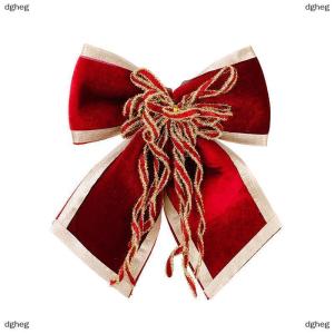 [COD] dgheg โบว์คริสต์มาสโบว์พวงหรีดขนาดใหญ่สำหรับห่อของขวัญต้นไม้งานฝีมือตกแต่งคริสต์มาสงานฝีมือวันหยุดต้นคริสต์มาสริบบิ้นประดับ