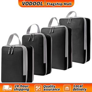 4 Set Lightweight Compression Packing Cubes Expandable Luggage Packing Organizer for Organizing Clothes