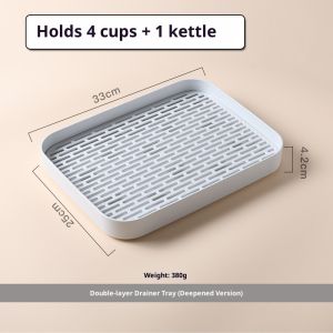 Khay đựng hai tầng hiện đại có khả năng thoát nước dùng để lưu trữ bếp và bộ trà khay nhựa chống trượt với thiết kế thông gió