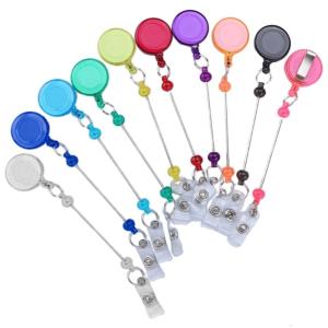 10pcsExpandable Beaded Keychain Metal Easy to Pull Buckle DIY Keyring Key Chain Adjustable Length Keyrings