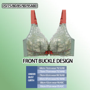 เสื้อในเซ็กซี่ ชุดชั้นในหญิงเสื้อในเสื้อชั้นในลูกไม้ไร้สายบราพลัสไซส์ชุดชั้นในระบายอากาศแฟชั่นสตรี การออกแบบปุ่มด้านหน้า158sports bra บราไร้โครง บราปีกนก  เสื้อชั้นใน/