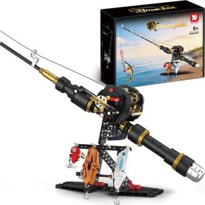 Fishing Rod Building Kit Designed for Fishing Enthusiasts is a-Compatible STEM Construction Toy Suitable for Children and Adults as a Home Decor Gift.